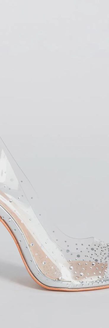 Fairly Glam Clear Rhinestone Stiletto Pumps