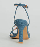 Season Staple Denim Print Faux Leather Stiletto Heels