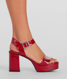 High Fashion Patent Platform Block Heels