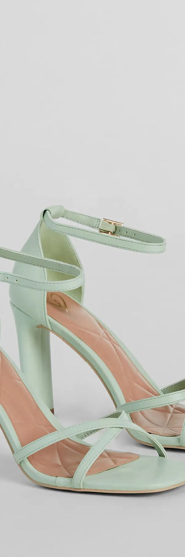 The cute and comfy style of the Being Pretty Strappy Faux Leather Block Heels as your homecoming shoes creates a stand out look to complete your HOCO dress look!