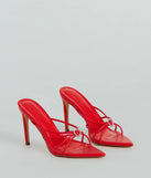 Heart And Soul Strappy Rhinestone Stiletto Mules