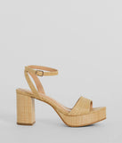 Boho Chic Straw Platform Block Heels