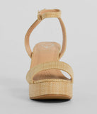Boho Chic Straw Platform Block Heels