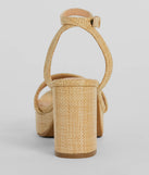 Boho Chic Straw Platform Block Heels