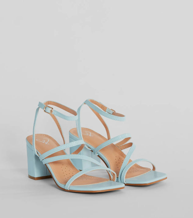 Style Icon Strappy Faux Leather Short Block Heels Windsor