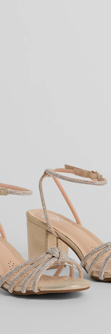 Prettiest Of All Rhinestone Metallic Block Heels