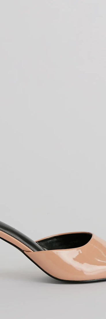 Desk-To-Date Patent Pointed Toe Stiletto Mules