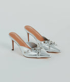 Fabulous Sheen Metallic Strappy Stiletto Mules
