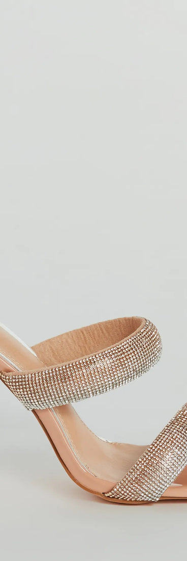 Color Me Glam Ombre Rhinestone Block Heel Mules