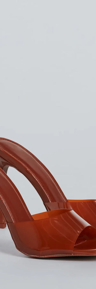 Staying Cute PVC Patent Stiletto Mules