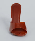 Staying Cute PVC Patent Stiletto Mules