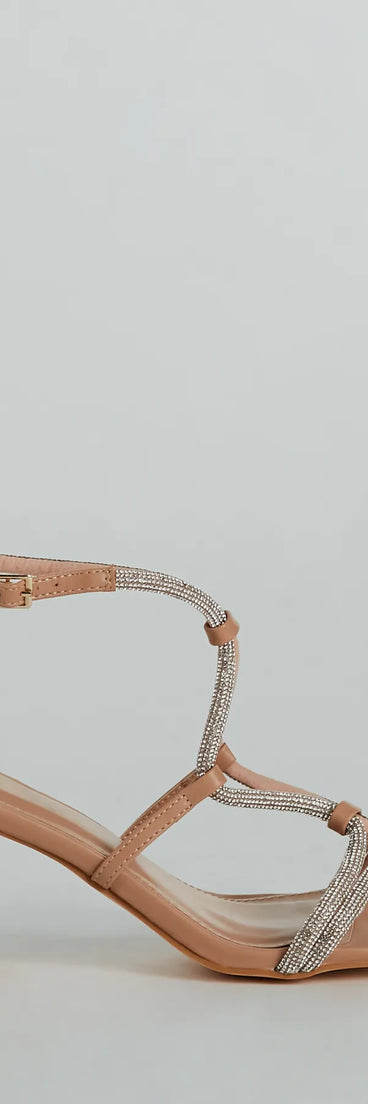 Dazzling Diva Rhinestone Strappy Block Heels