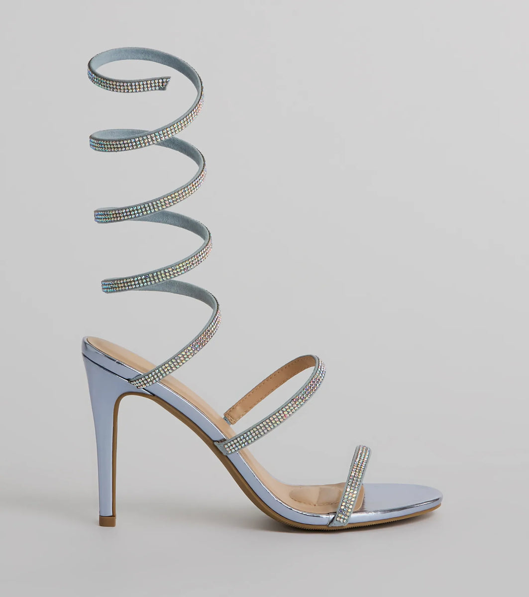 stiletto rhinestone heels