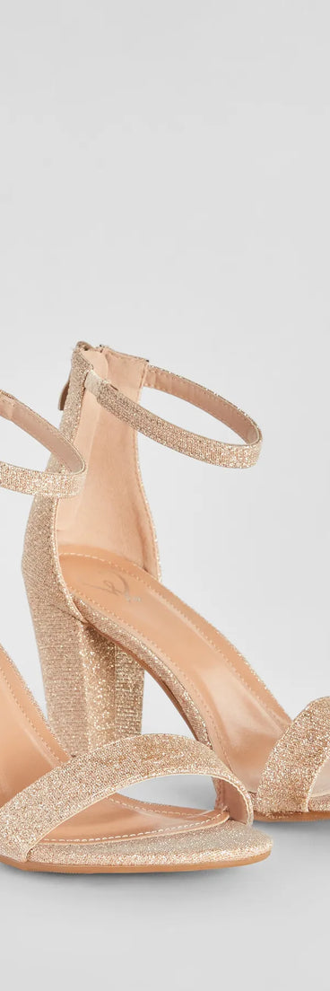 Sparkle Step Glitter Lurex Block Heels