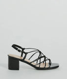 Chic Energy Strappy Faux Leather Low Block Heels