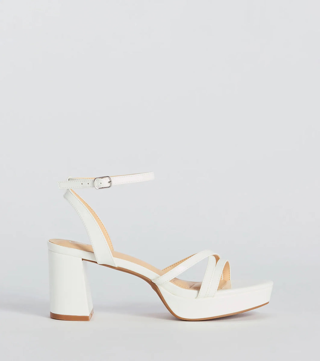 strappy platform block heels