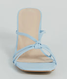 Chic Mood Strappy Faux Leather Block Heel Mules