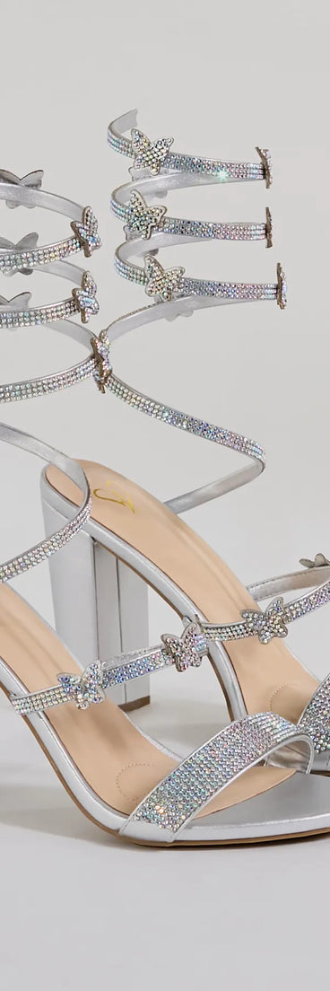 Butterfly Mystique Rhinestone Spiral Heels