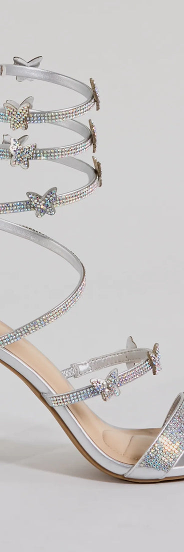 Butterfly Mystique Rhinestone Spiral Heels
