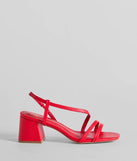 Step Into Chic Sling Back Block Heels, a trendy red addition to women's going-out outfits, is ideal for Christmas party outfits, chic NYE attire, or winter night-out looks that keep you on-trend!
