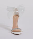 The cute and comfy style of the Sweet Glam Bow Detail Rhinestone Strap Stiletto Heels as your homecoming shoes creates a stand out look to complete your HOCO dress look!
