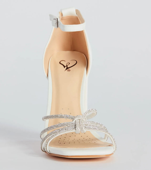 Sparkle Scene Rhinestone Strappy Faux Leather Block Heels Sparkle Scene Rhinestone Strappy Faux Leather Block Heels