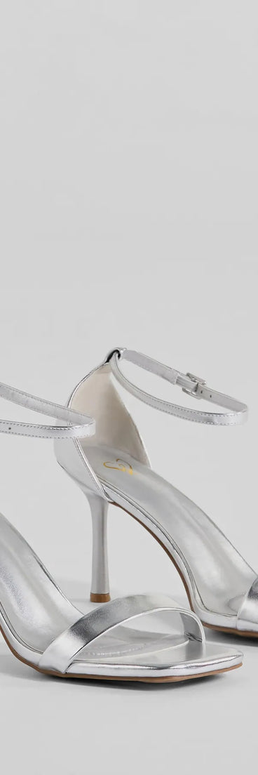 Step Out In Chic Faux Leather Stiletto Heels, a trendy silver addition to women's going-out outfits, is ideal for Christmas party outfits, chic NYE attire, or winter night-out looks that keep you on-trend!