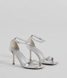 Step Out In Chic Faux Leather Stiletto Heels, a trendy silver addition to women's going-out outfits, is ideal for Christmas party outfits, chic NYE attire, or winter night-out looks that keep you on-trend!