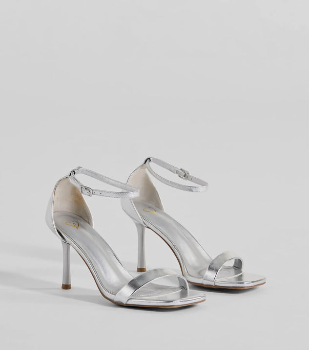 Step Out In Chic Faux Leather Stiletto Heels, a trendy silver addition to women's going-out outfits, is ideal for Christmas party outfits, chic NYE attire, or winter night-out looks that keep you on-trend!