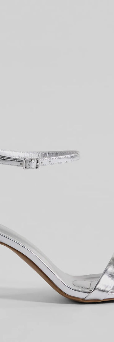 Step Out In Chic Faux Leather Stiletto Heels, a trendy silver addition to women's going-out outfits, is ideal for Christmas party outfits, chic NYE attire, or winter night-out looks that keep you on-trend!