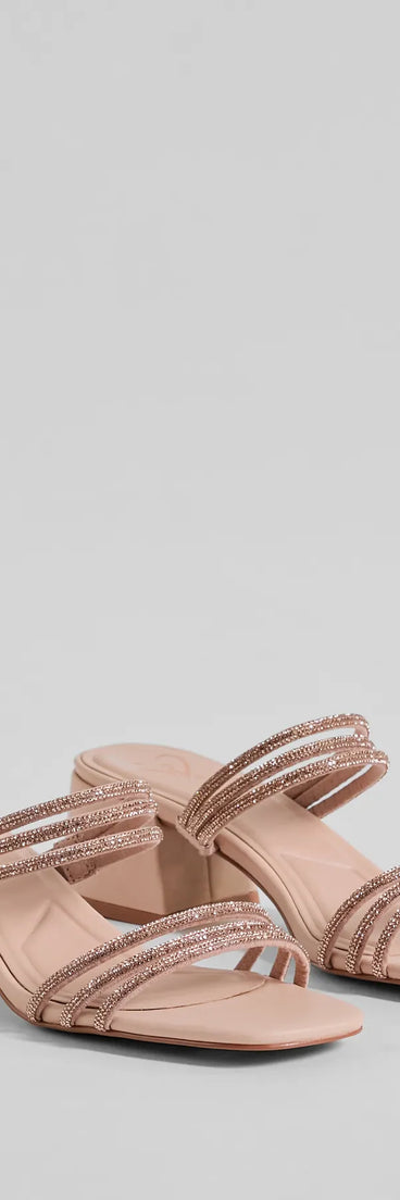 Gorgeous Flash Strappy Rhinestone Block Heels