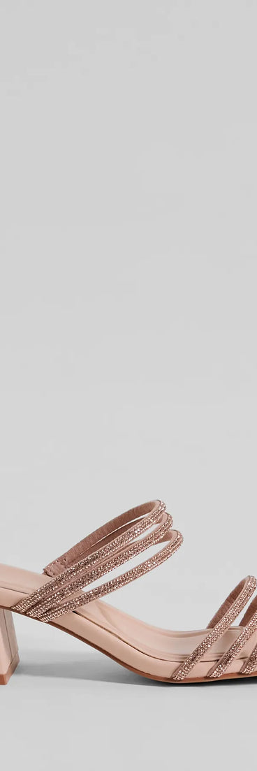 Gorgeous Flash Strappy Rhinestone Block Heels