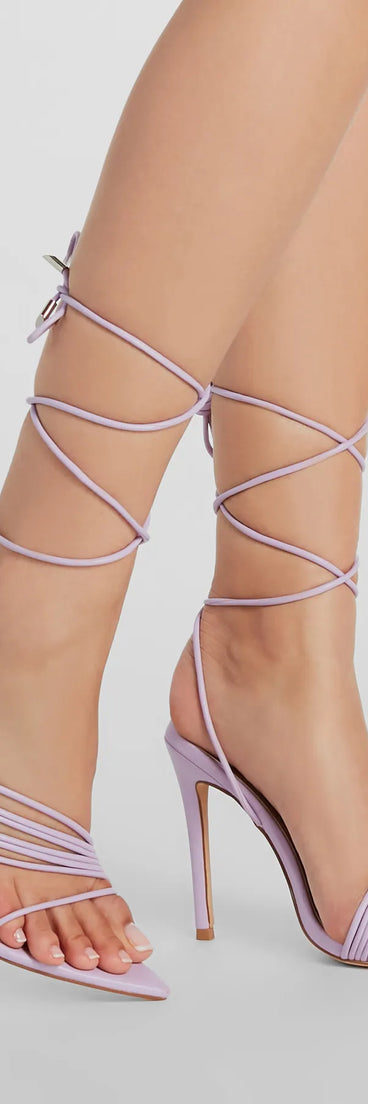Pump It Up Strappy Lace-Up Stiletto Heels