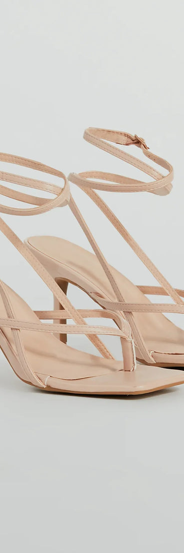 Eye-Catching Pop Strappy Thong Stiletto Sandals