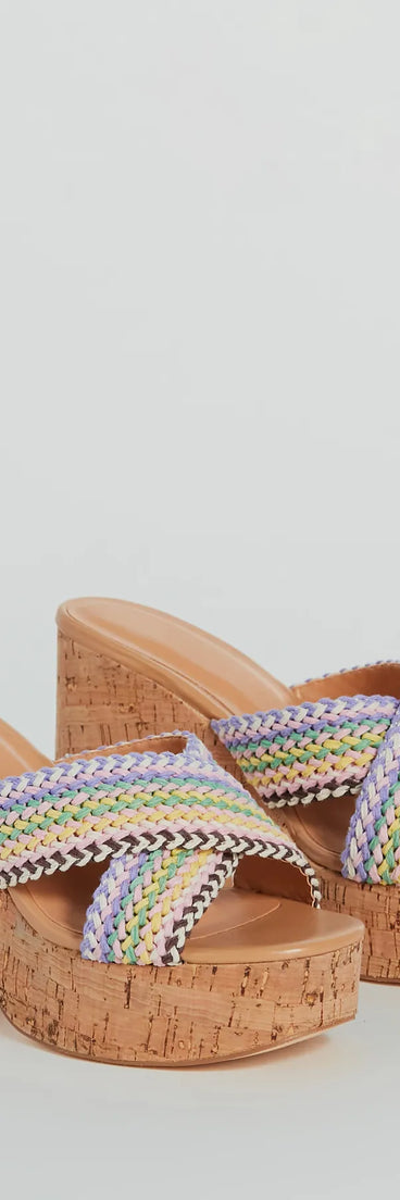 Sunset Vibes Braided Strap Platform Sandals