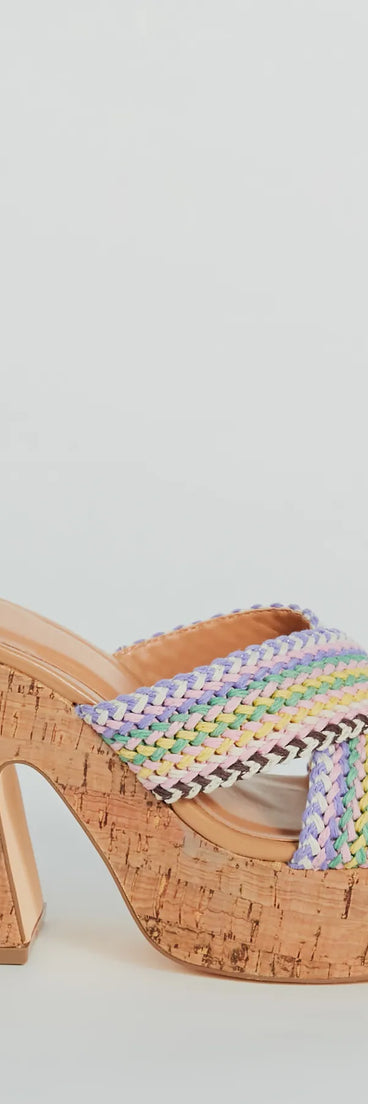 Sunset Vibes Braided Strap Platform Sandals