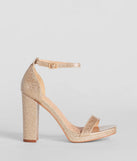 Capture Sparkle Glitter Platform Block Heels