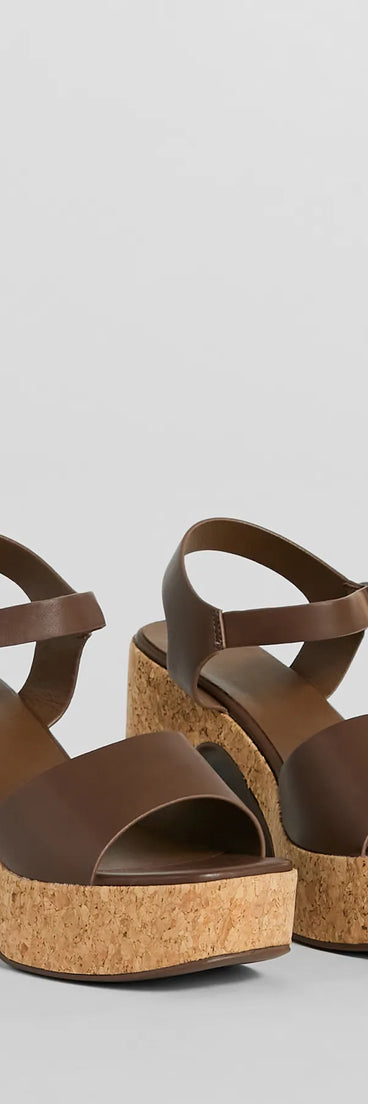 Up A Notch Cork Platform Block Heels