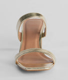 Retro Treasure Strappy Metallic Block Heels, a trendy gold addition to women's going-out outfits, is ideal for Christmas party outfits, chic NYE attire, or winter night-out looks that keep you on-trend!
