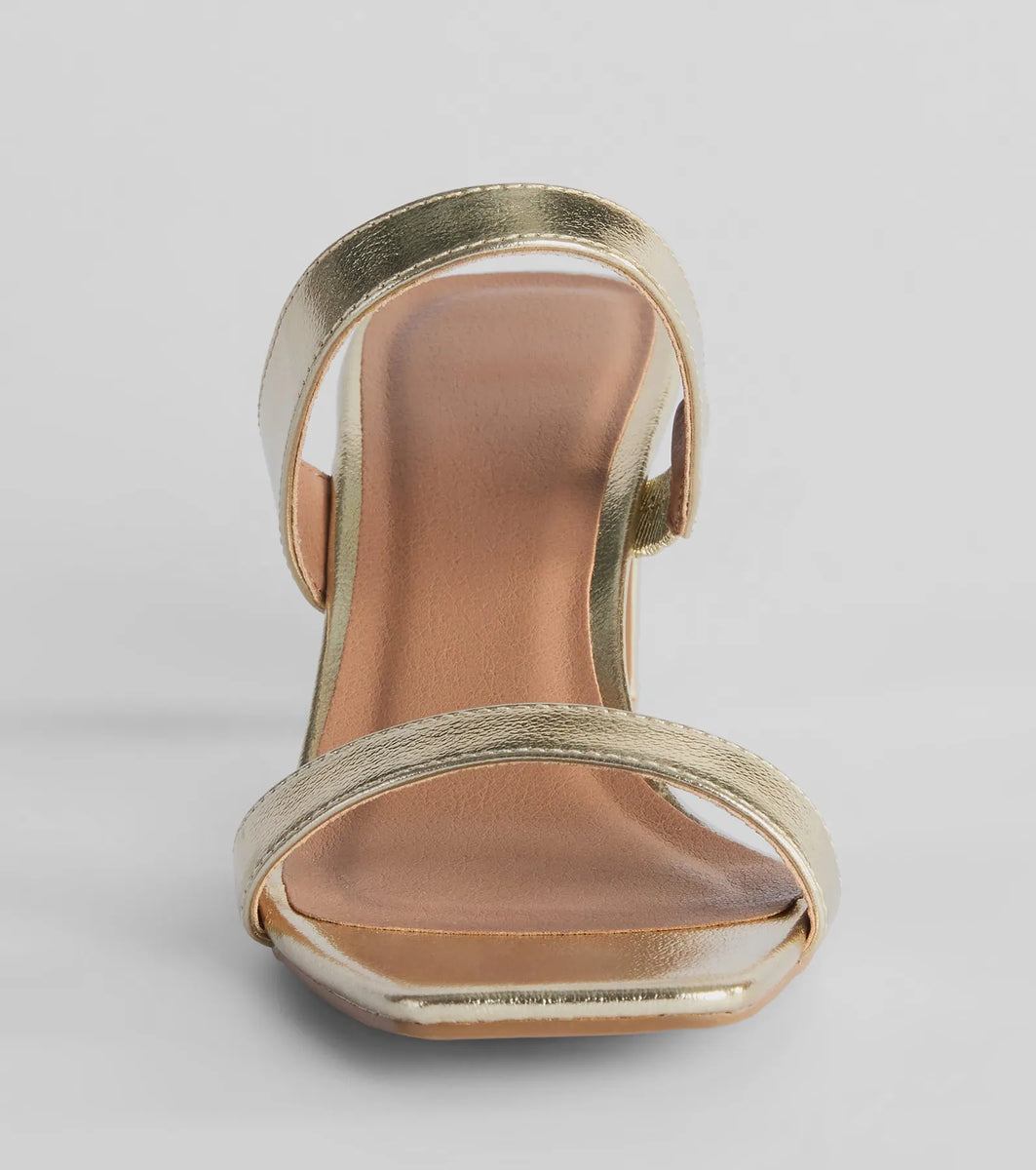 Retro Treasure Strappy Metallic Block Heels & Windsor