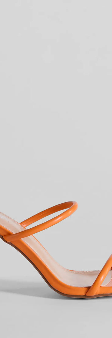 Versatile Dream Strappy Faux Leather Block Heels, a trendy orange addition to women's going-out outfits, is ideal for Christmas party outfits, chic NYE attire, or winter night-out looks that keep you on-trend!