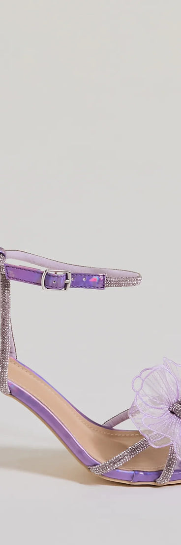 Glam Enchantment Organza Flower Metallic Heels