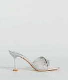 Fab Statement Twist Strap Metallic Stiletto Mules