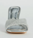 Fab Statement Twist Strap Metallic Stiletto Mules