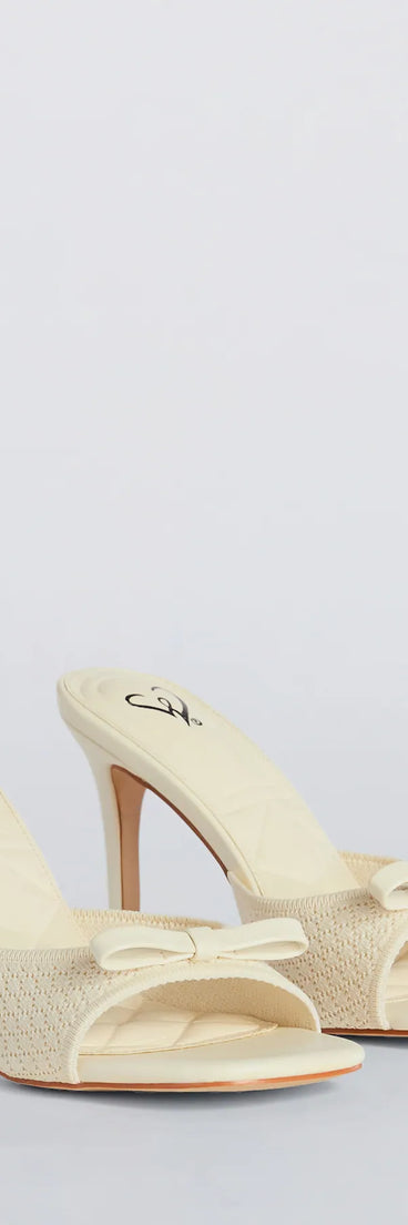 Adorable Finesse Knit Bow Stiletto Heels