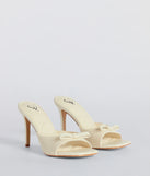 Adorable Finesse Knit Bow Stiletto Heels
