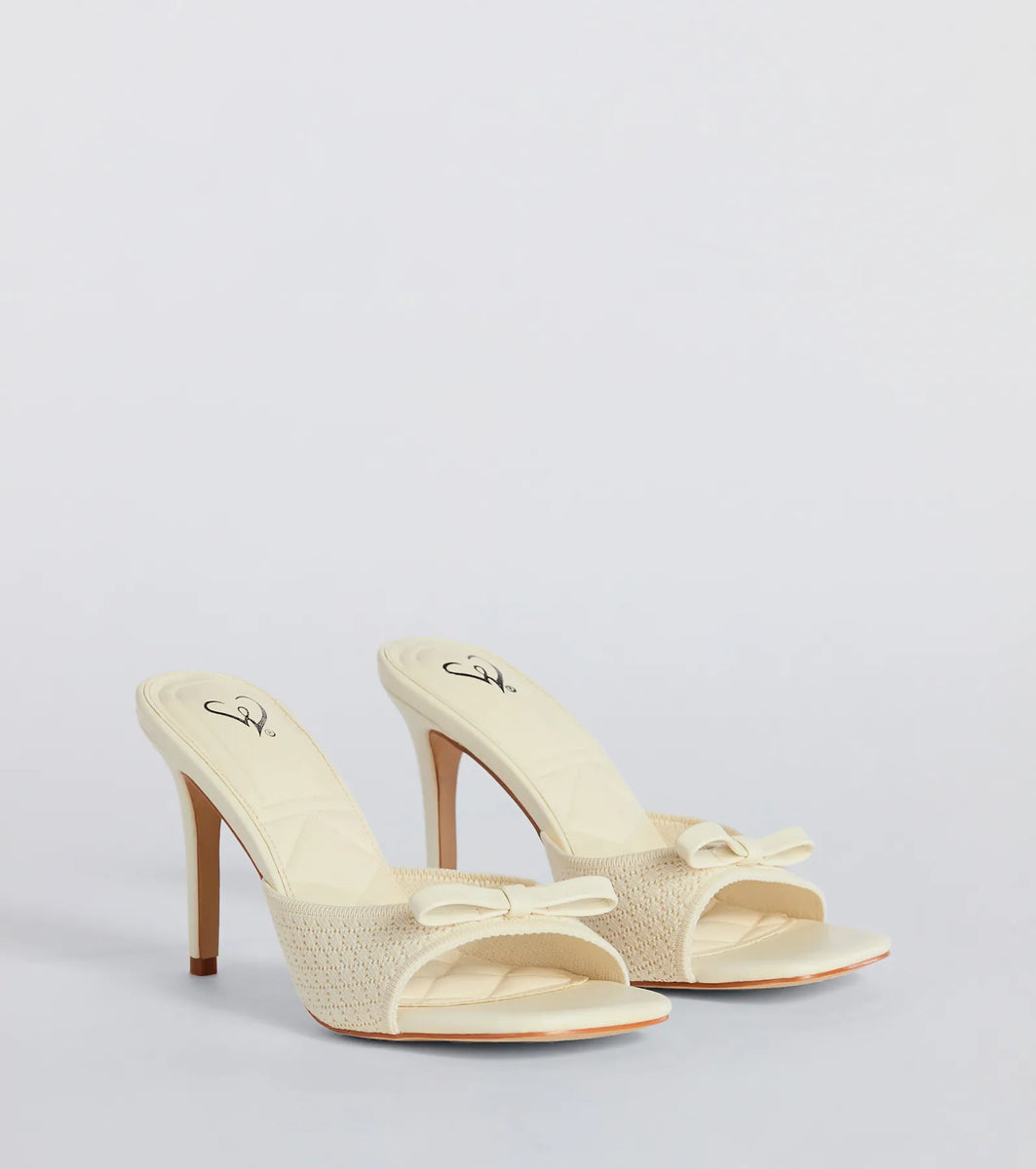 Adorable Finesse Knit Bow Stiletto Heels Windsor