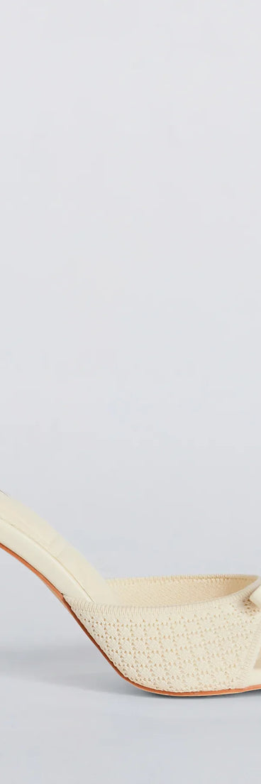 Adorable Finesse Knit Bow Stiletto Heels