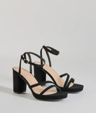The Stylish Slay Strappy Platform Block Heels in black brings sleek style to any graduation outfit, from cap and gown to after-party.