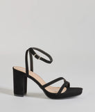 The Stylish Slay Strappy Platform Block Heels in black brings sleek style to any graduation outfit, from cap and gown to after-party.